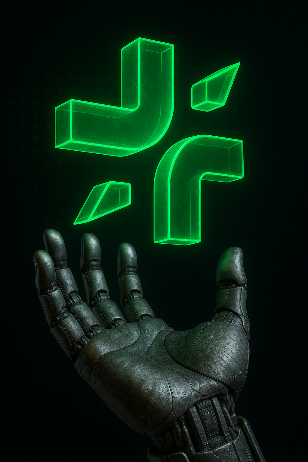 Mão robótica com logo Araucai